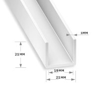 1 Metre Long Plastic Square Tubes, PVC Box Section, Square PVC Pipe