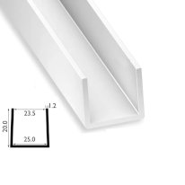 1 Metre U Channel Profile PVC Square Strip
