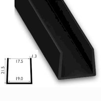 1 Metre U Channel Profile PVC Square Strip