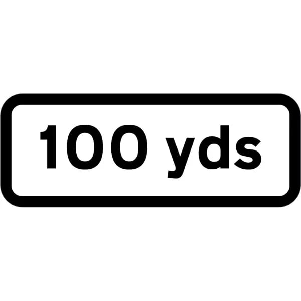 100 YDS Supplementary Plate to suit 750mm Black Plastic Sign