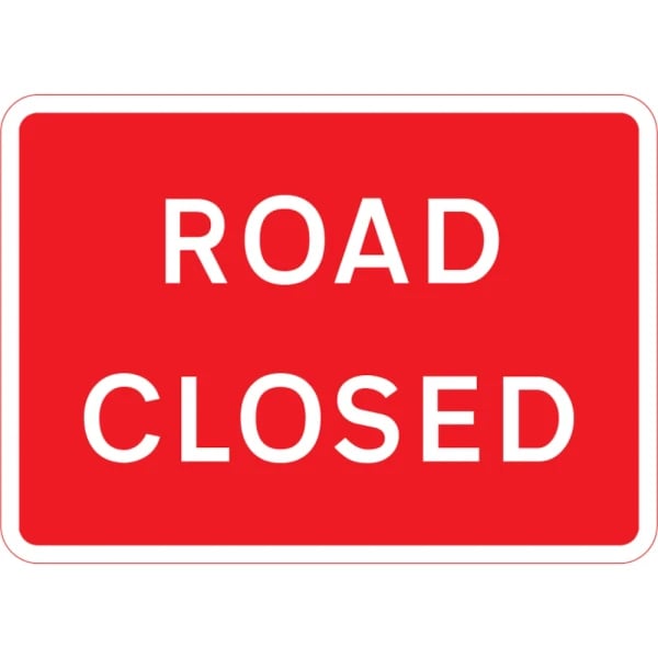 Road Closed road safety sign,300mm or 450mm centres for Quick Fit frames