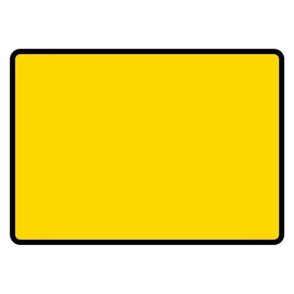 1050 x 750mm Blank Yellow (c/w Black Border) - Black Plastic Sign