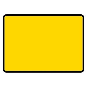 1050 x 750mm Blank Yellow (c/w Black Border) - Black Plastic Sign