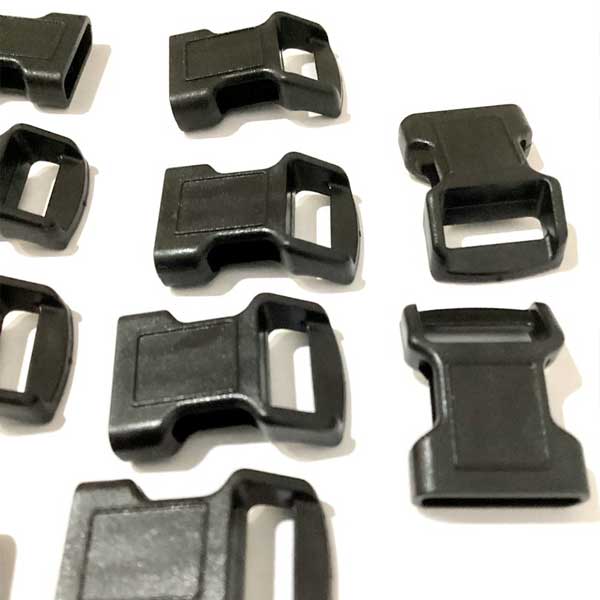 Black 10mm Compact & Light-Duty Plastic Side Delrin Squeeze Release Buckle