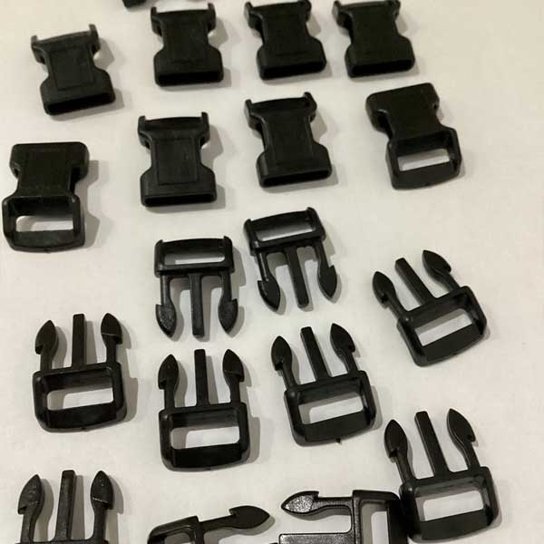 Black 10mm Compact & Light-Duty Plastic Side Delrin Squeeze Release Buckle