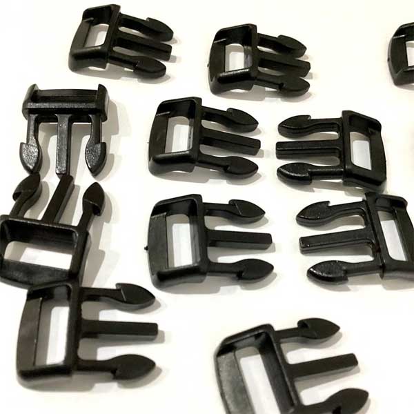Black 10mm Compact & Light-Duty Plastic Side Delrin Squeeze Release Buckle