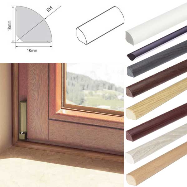 18mm Window Door Plastic UPVC Skirting Quadrant Trim