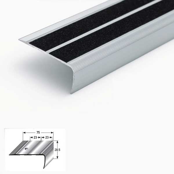 1m Anti Slip Aluminium Stair Nosing Edge Trim Step Nose