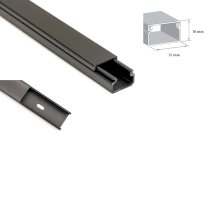 1m PVC Conduit Black Electrical Cable Trunking Wire Plastic Cover