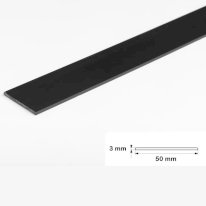 Black 2.5 Meter Durable PVC Flat Bar, Trim Architrave Cover