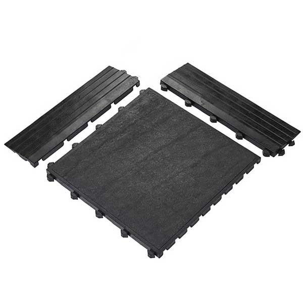 24mm Thick Anti-Slip Rubber Mat Tile with Accessories 