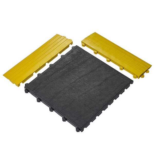 24mm Thick Anti-Slip Rubber Mat Tile with Accessories 