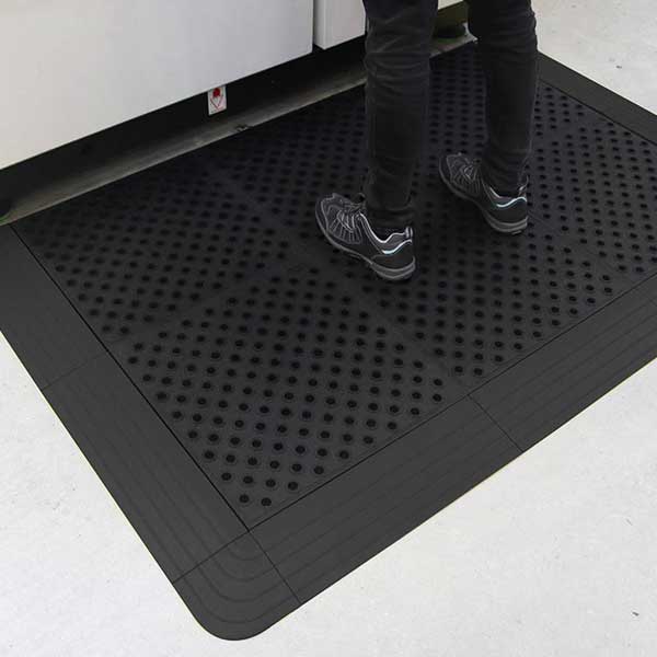 24mm Thick Anti-Slip Rubber Mat Tile with Accessories 