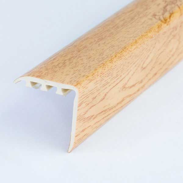 25mm x 25mm  wood effect UPVC stair edge nosing trim for laminate and wooden stairs, 0.9m and 1.8m lengths