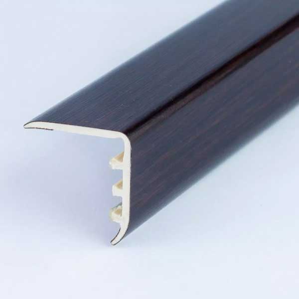 25mm x 25mm  wood effect UPVC stair edge nosing trim for laminate and wooden stairs, 0.9m and 1.8m lengths