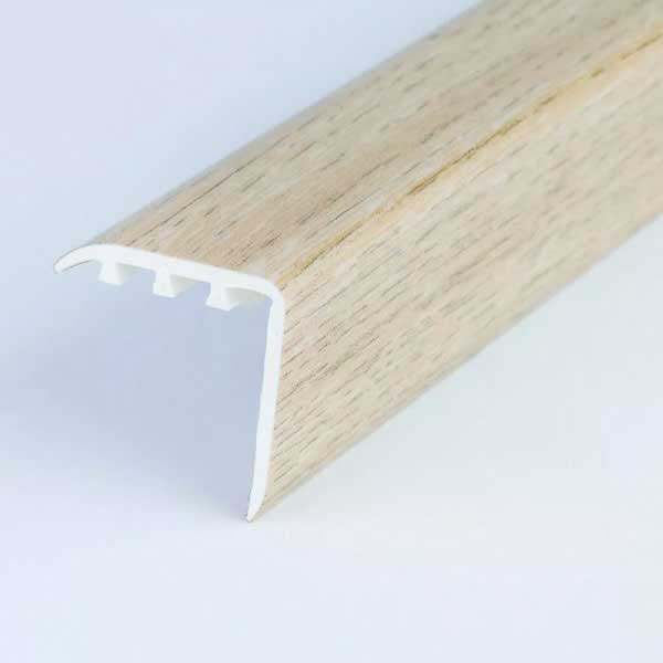 25mm x 25mm  wood effect UPVC stair edge nosing trim for laminate and wooden stairs, 0.9m and 1.8m lengths