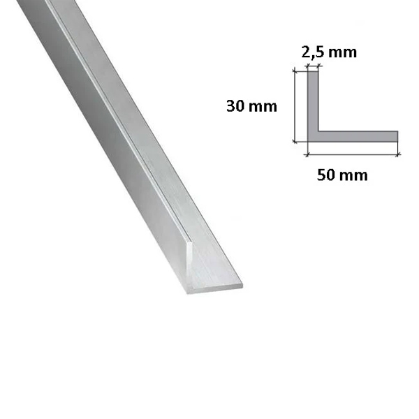  2m Long Lightweight Aluminium Extruded Angle