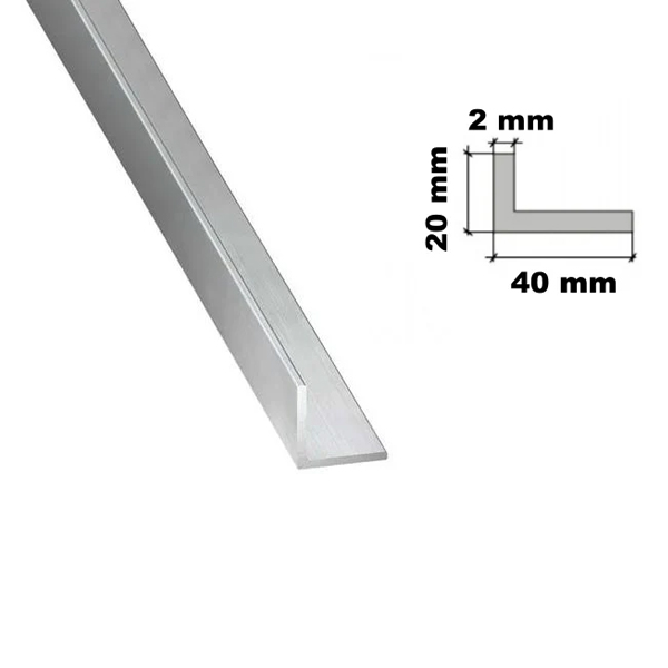  2m Long Lightweight Aluminium Extruded Angle