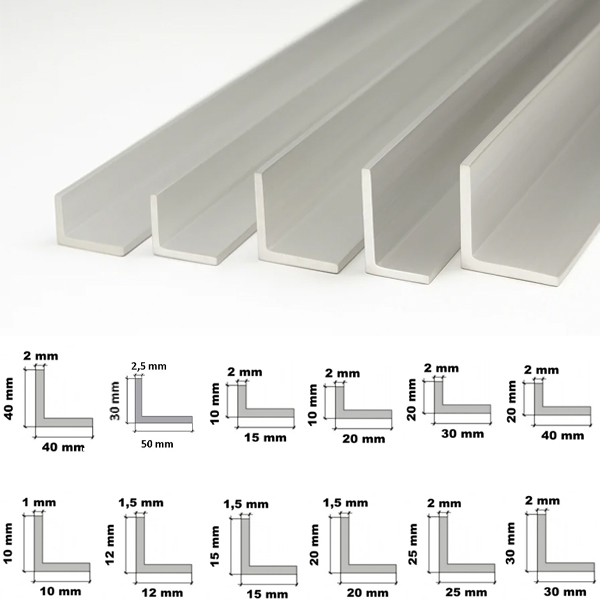  2m Long Lightweight Aluminium Extruded Angle