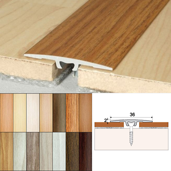 Aluminium Wood Effect Door Thresholds / 2mm Thick Aluminium Wood Effect