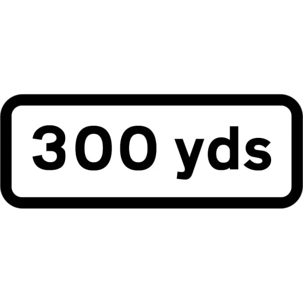 300 YDS Supplementary Plate to suit 750mm  - Black Plastic Sign