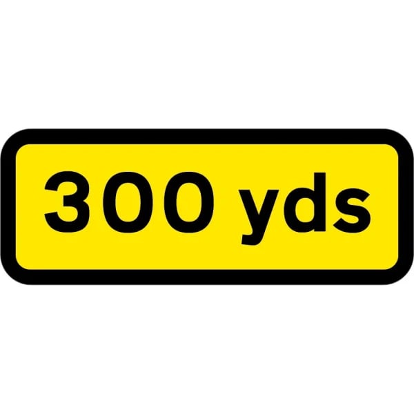 300 YDS Supplementary Plate to suit 750mm  - Black Plastic Sign