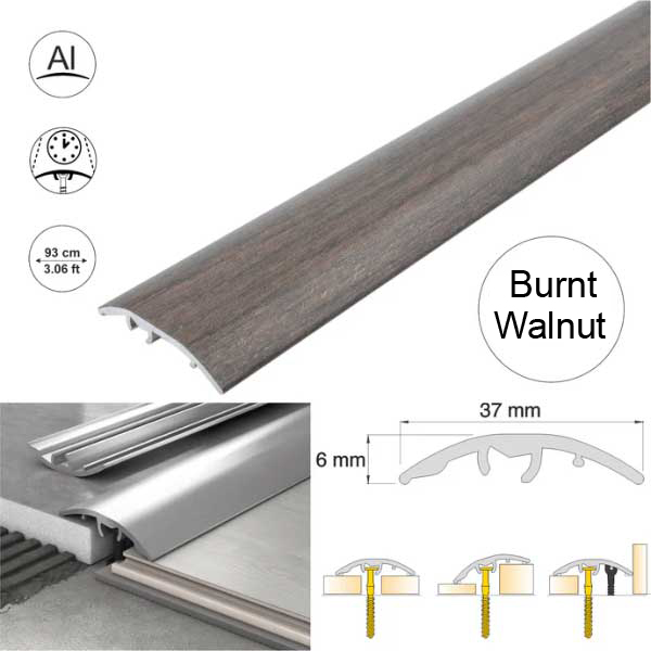 37mm Multi-Purpose Aluminium Floor Wood Effect Transition Strip