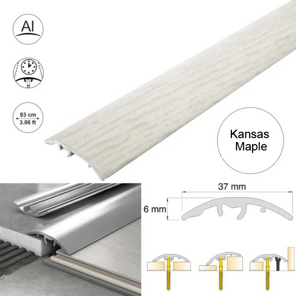 37mm Multi-Purpose Aluminium Floor Wood Effect Transition Strip