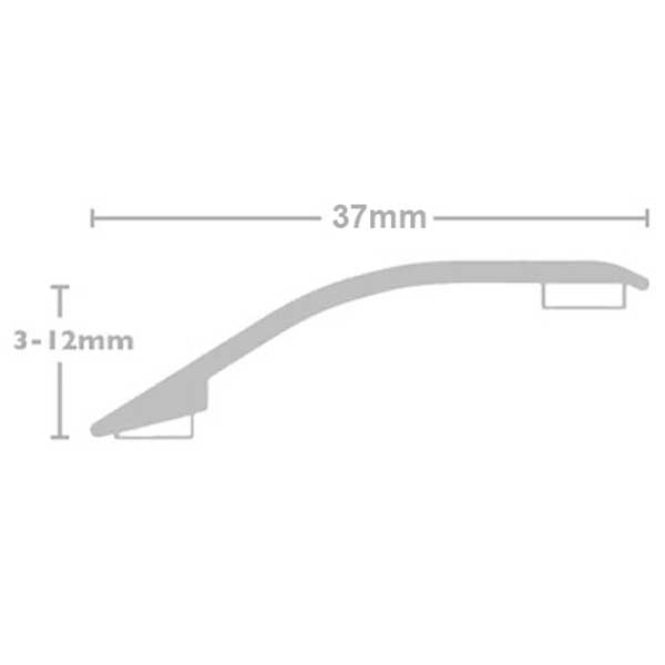 37mm Ramp Reducer Threshold Stick Down Door Bars Profile Edge Strip Laminate, Vinyl & Tile