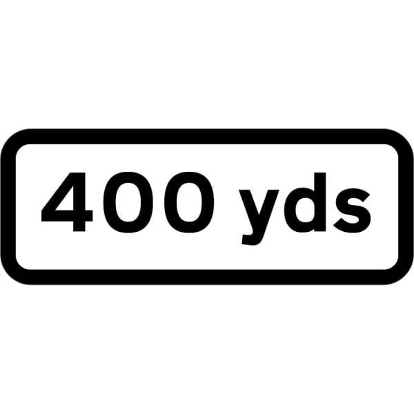 400 YDS Supplementary Plate to suit 750mm - Black Plastic Sign