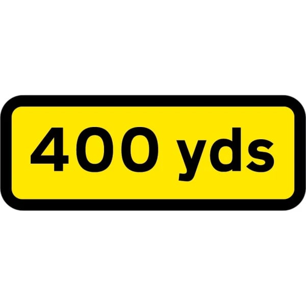 400 YDS Supplementary Plate to suit 750mm - Black Plastic Sign