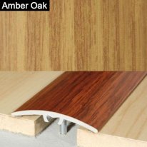 40mm Aluminium Wood Effect Door Floor Bar Edge Trim Threshold