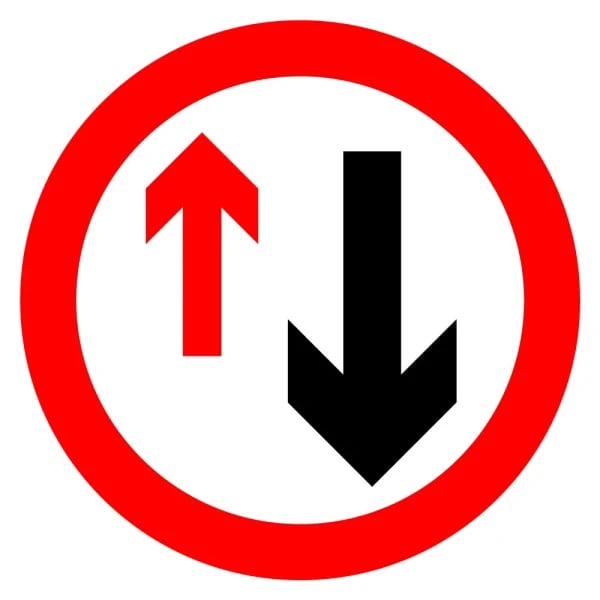 750mm Give Way Sign - Black Plastic Sign