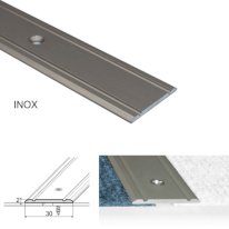 Aluminium flat INOX door threshold strip for wood and vinyl flooring