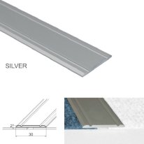 Aluminium flat Silver door threshold strip for wood and vinyl flooring