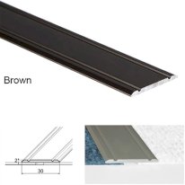 Aluminium flat Brown door threshold strip for wood and vinyl flooring