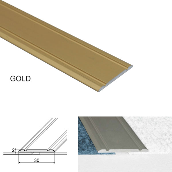 Aluminium Flat Door Threshold Self Adhesive For Wooden, Laminate, Carpet Vinyl Flooring