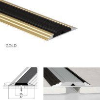 Anodised Aluminium A10 Flat Non-Slip Door Threshold 50mm