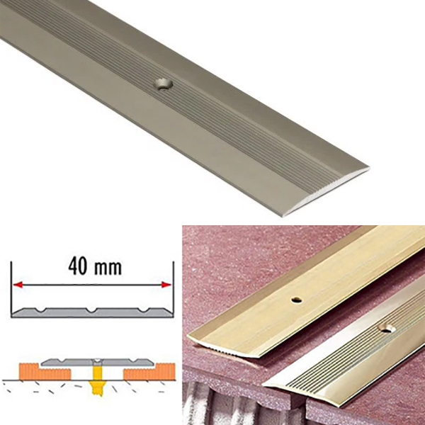 Aluminium Grooved Floor Trim 38mm For Joined Carpets 
