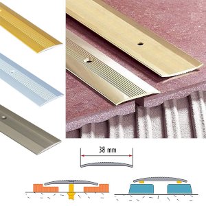 Aluminium Grooved Floor Trim 38mm For Joined Carpets 
