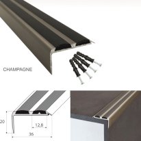 Aluminium Non-Slip Rubber Stair Nosing Edge Trim – Perfect for DIY