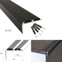 Aluminium Non-Slip Rubber Stair Nosing Edge Trim – Perfect for DIY