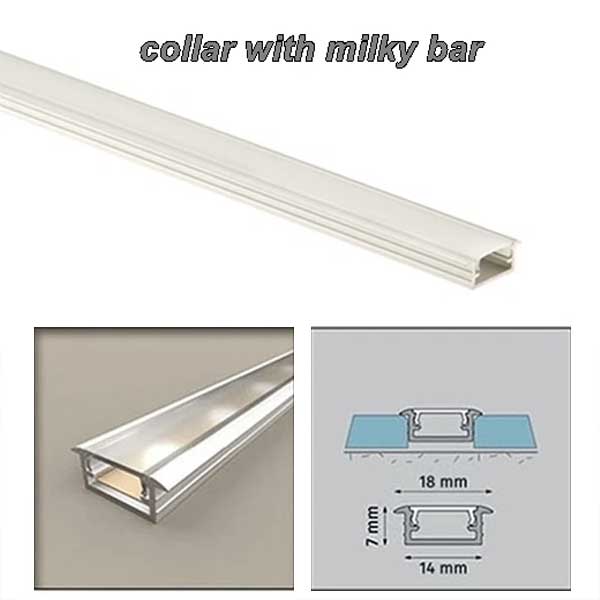 Aluminium PVC Collar Channel for LED Strip Light Profile Edge Trim
