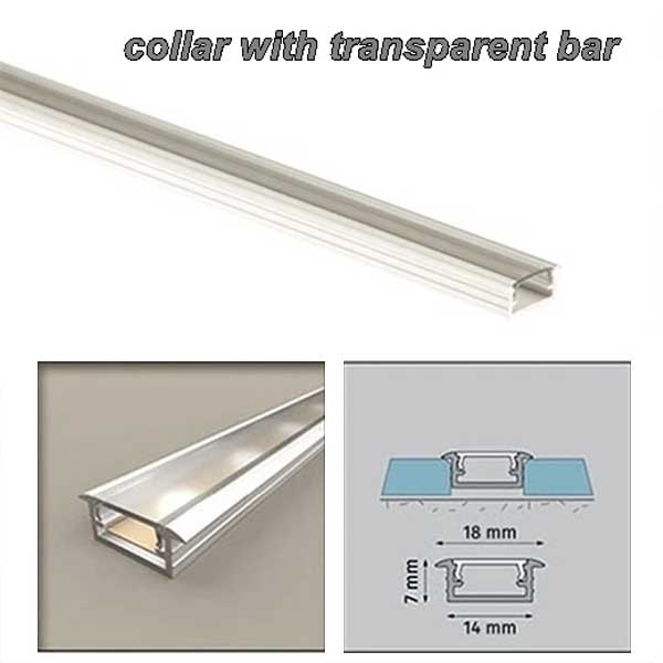 Aluminium PVC Collar Channel for LED Strip Light Profile Edge Trim