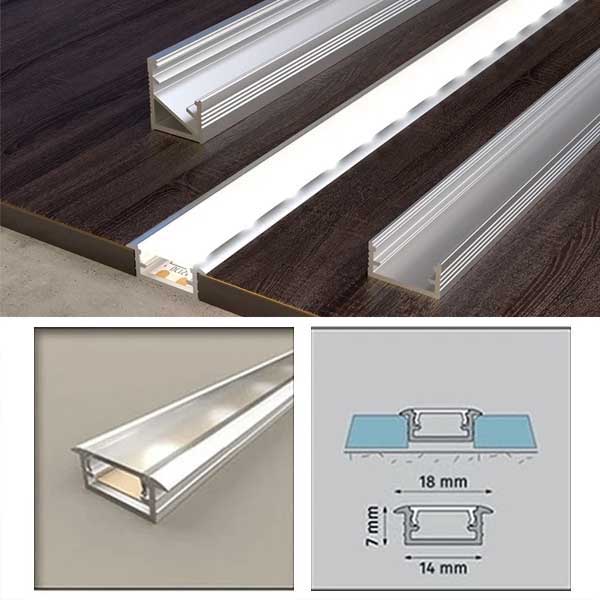 Aluminium PVC Collar Channel for LED Strip Light Profile Edge Trim