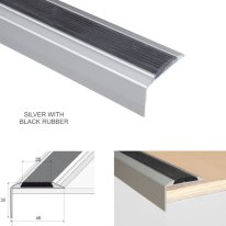 Aluminium Self Adhesive Anti Slip Stair Nosing Edge Trim Rubber Insert