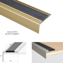 Aluminium Self Adhesive Anti Slip Stair Nosing Edge Trim Rubber Insert