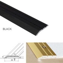Low profile Black aluminium door threshold for home flooring