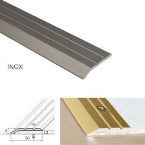 Low profile INOX aluminium door threshold for home flooring