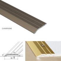 Low profile Champagne aluminium door threshold for home flooring